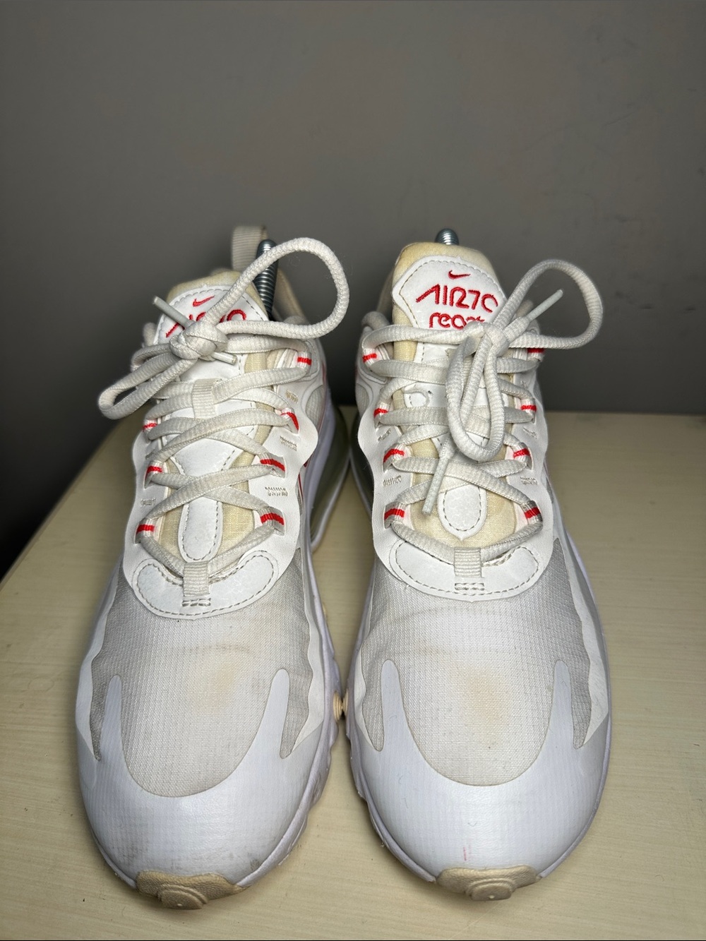 Nike air max 270 react summit White Sneakers with siren red accents - Picture 5 of 9